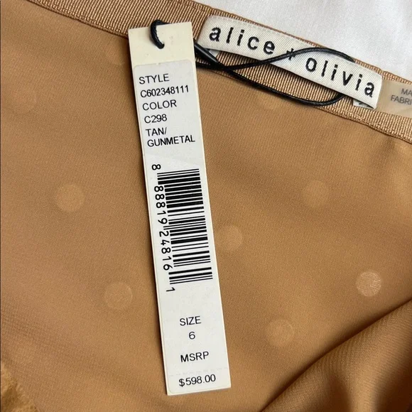 NEW Alice + Olivia Elana Studded Suede Mini Skirt Tan (Worn On TV) Size 6